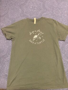 Save A Turtle Olive Graphic Tee